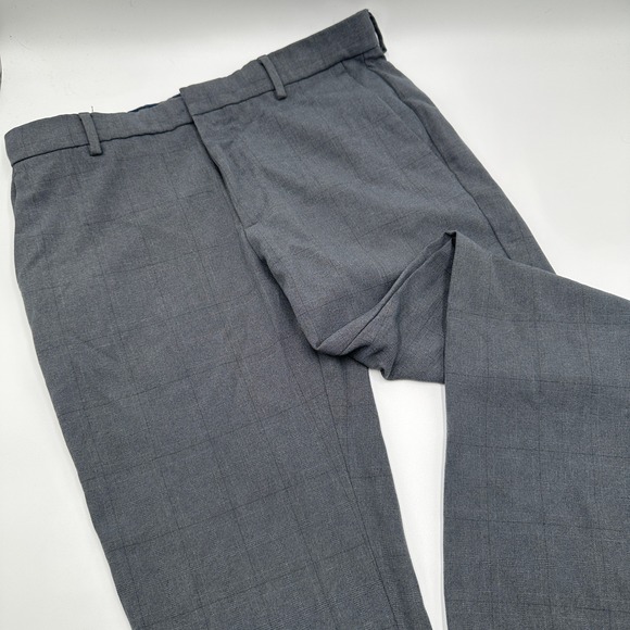 Perry Ellis Portfolio Other - Perry Ellis Dress Pants Mens 32x30 Gray Slim Fit Plaid Portfolio Office Work